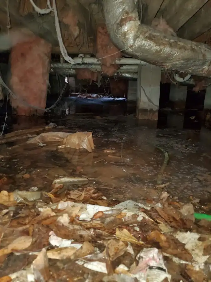 Crawl space flood assessment for Commercial Water Damage Restoration in Dunn Loring